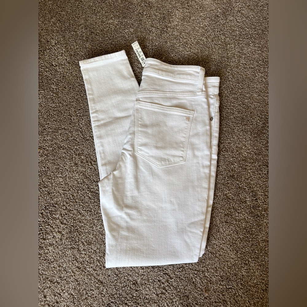 Madewell white curvy, high-rise skinny jeans